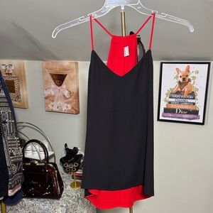 EUC Express Reversible Red/Black Barcelona Cami Crepe Great for the Holidays